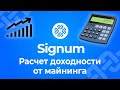 Криптовалюта Signum | Как рассчитать доходность от майнинга | Калькулятор прибыли | Signa coin