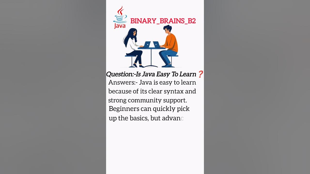 Is JAVA Easy To Learn #shorts #java #Binary_Brains_B2 - YouTube
