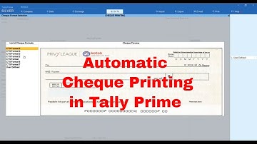 Automatic Cheque Printing in Tally Prime | How to Configure Cheque Printing in Tally Prime # 16
