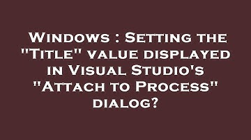 Windows : Setting the "Title" value displayed in Visual Studio