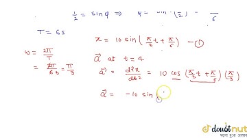 A particle executes simple harmonic motion with an amplitude of 10 cm and time period 6