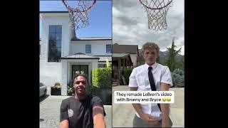 LeBron James Driveway Live Stream with Bronny \& Bryce Recreated Side-by-Side