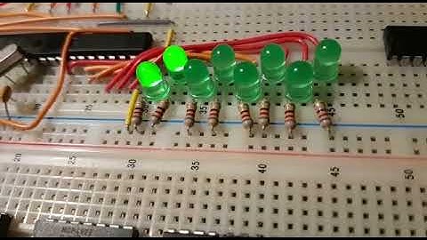 #65 KNIGHT RIDER (close up) with ATmega 328p & 74HC595 Shift Register