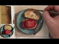 Gouache Painting of the First Tomato Sandwich of the Summer!