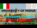 How to pay application fees of University of Padova | Complete procedure | Study in Italy 2022-2023