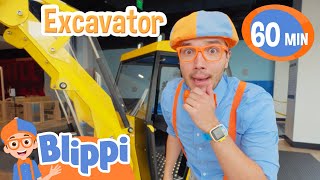 Blippi's Excavator Indoor Playground! | Construction Vehicles | Blippi Educational Videos For Kids