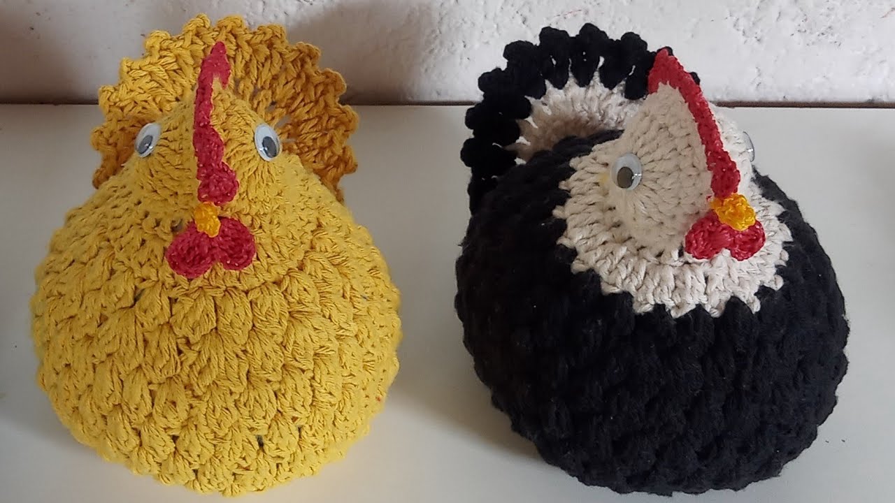 GALINHA DE CROCHÊ PESO DE PORTA OU DECORAÇÃO 💛| PASSO A PASSO - Valdenete crochê artes e reciclagem