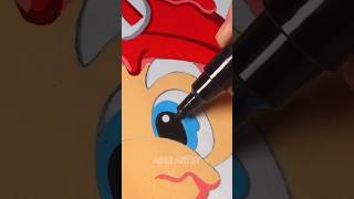 Drawing Super Mario Drip Effect with Posca Markers! #shorts