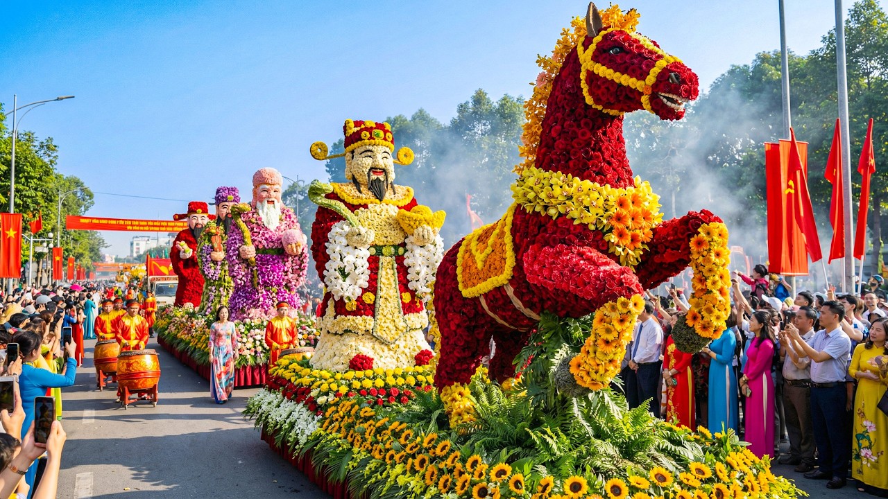 Парад в Хошимине через Тхан Тай 2026 (4K) | Традиционный фестиваль процветания 🇻🇳💰