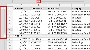 Google Sheets - Group Rows and Columns