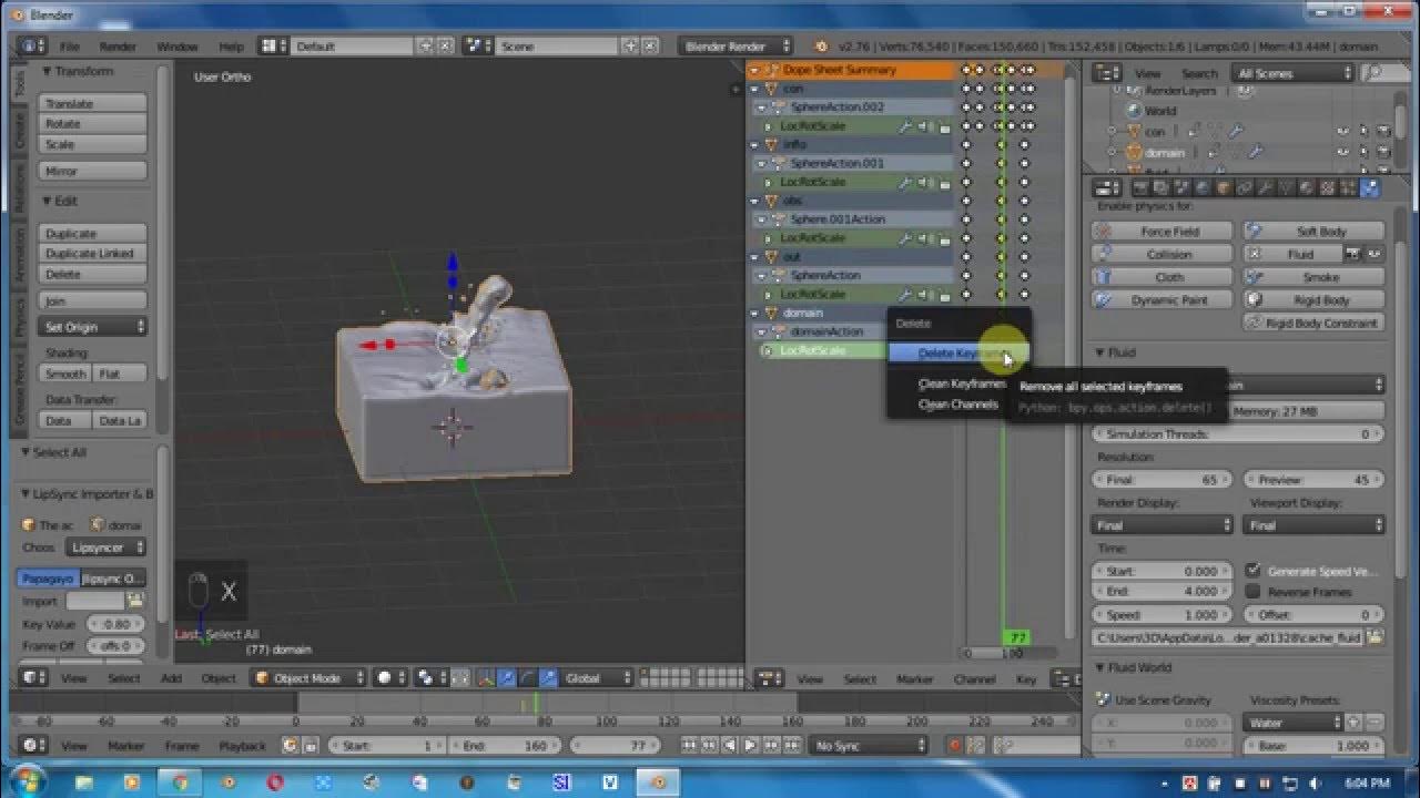 Water fluid inflow outflow control Blender Tutorial 2016 YouTube