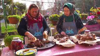 Roasted Juicy Lamb Recipe with Fresh Lavash Bread.