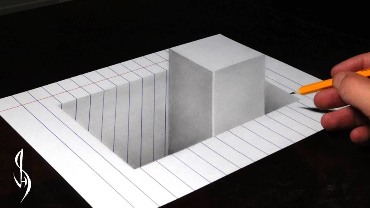 3D Trick Art - Cuboid in a Hole - YouTube