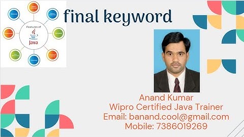 final keyword in variable, method and class