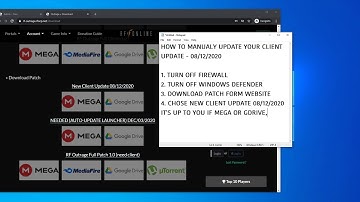 How to Manual update your client- RF Outrage
