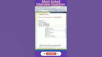 Thumbnail of #sql interview Question #sql #query #shorts #employ #sqlinterview #fun  @SekharAcademy1