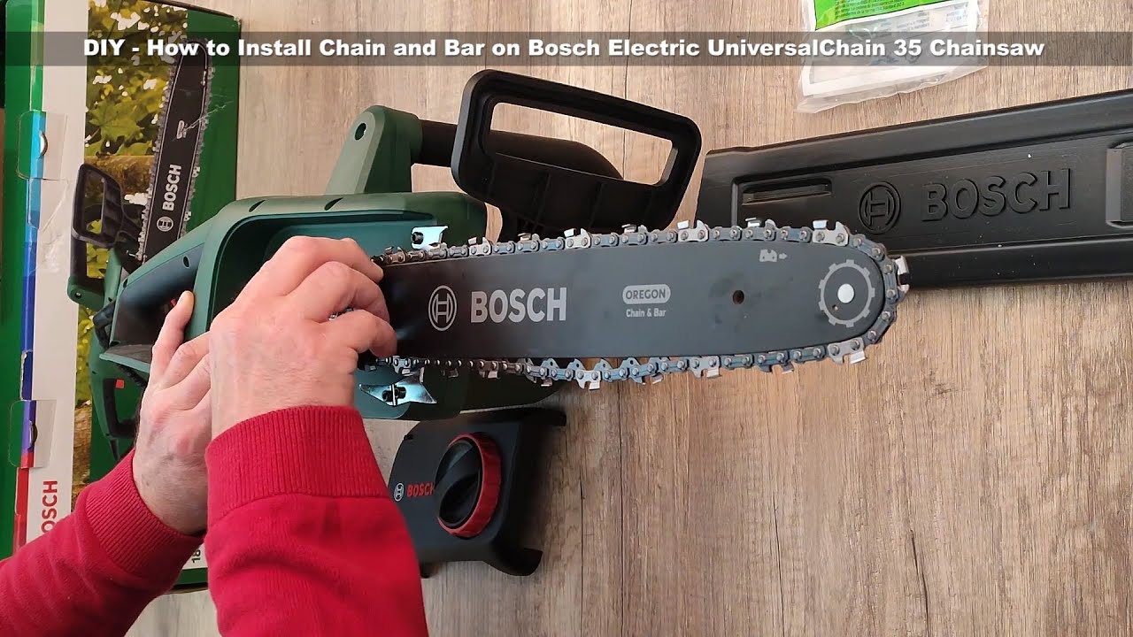 DIY - How to Install Chain and Bar on Bosch Electric UniversalChain 35  Chainsaw - Bob The Tool Man 