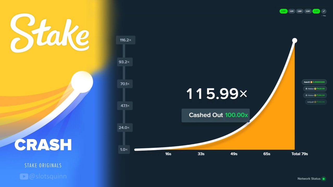 Crash - Stake Original Game / 100.00x  Cashed Out - Crashed on 1751.05x / Big Multiplier
