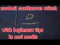 zardosi continuous stitch in aari work with beginners tips | Aari zardosi stitch tutorial