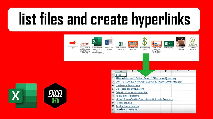 How to List all Filenames of a Folder and Create Hyperlinks to Them in Excel