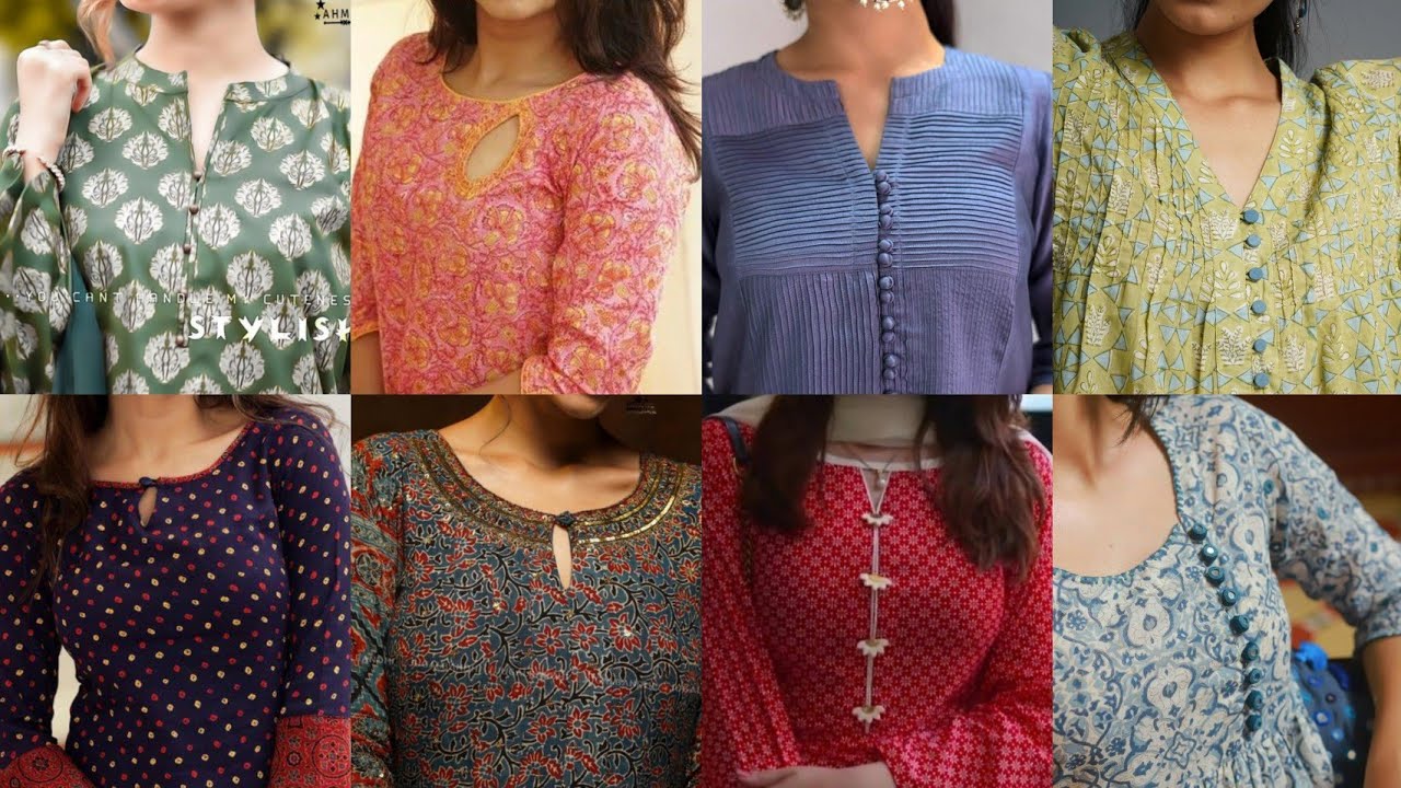 Easy Kurti Neck Design with Placket / Beginners / cutting and stitching -  YouTube