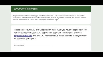 ELAC Welcome Days Commitment Form