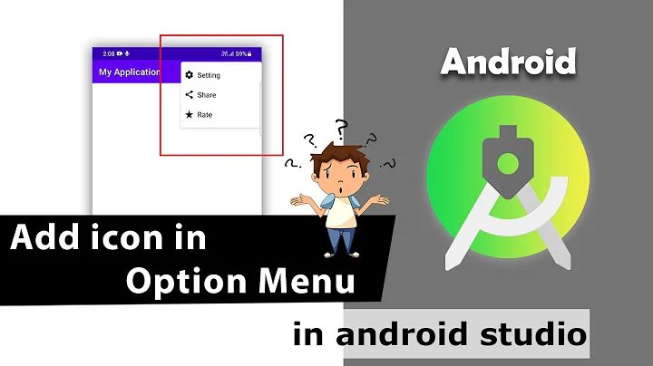 Add icon in Options Menu on Action Bar | how to add icon in options menu in android | Part 2 | #51
