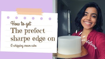 How To Get Sharp Edge on Whipping Cream Cake | covering cake with whipping cream | #whippingcream