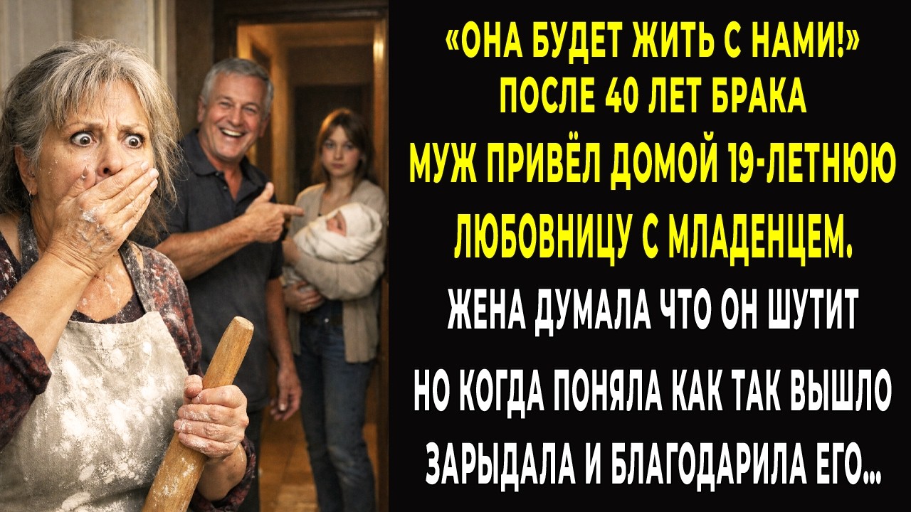 После 40 лет брака муж привел домой 19-летнюю любовницу с малышом. Жена поняв как так вышло зарыдала