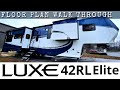 2022 fifth wheel floor plan walk through luxe 42rl elite