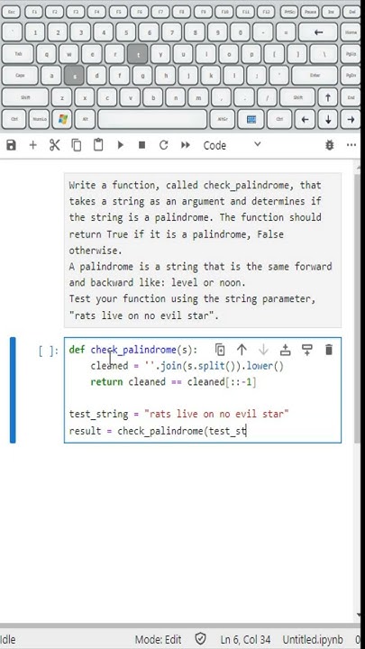 Check Palindrome in Python | Simple Python Tutorial #asmr # ...