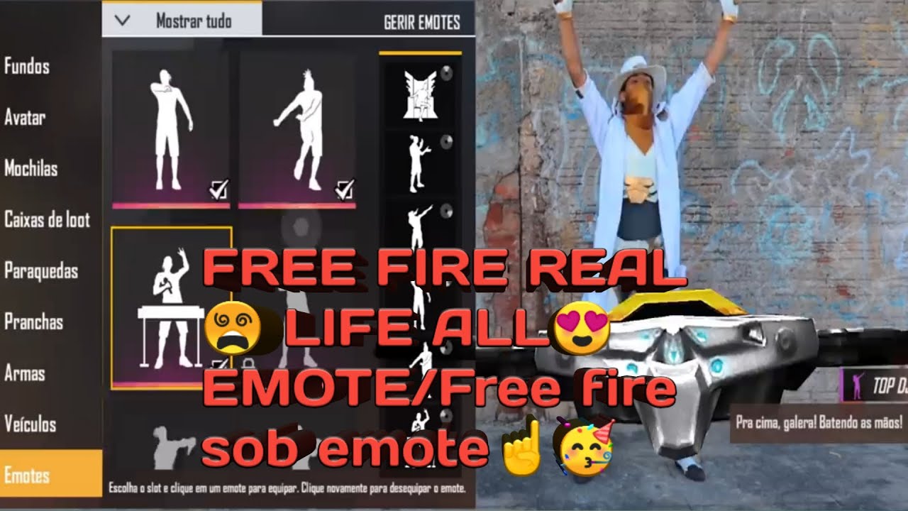 FREE FIRE 😍REAL 😵LIFE ALL 🥳EMOTE☝ - YouTube