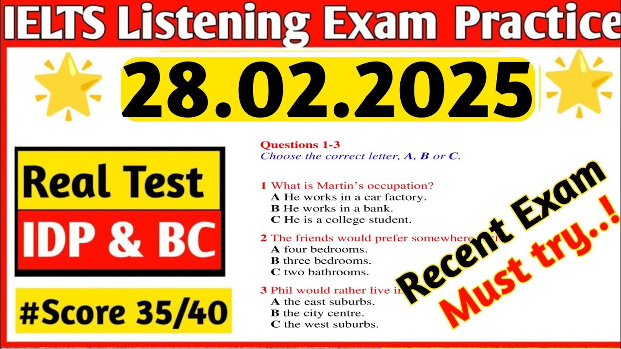 IELTS Listening Practice Test 2025 With Answers | 28 February 2025 | IELTS with Kamal listening