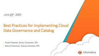 Best Practices for Implementing Cloud Data Governance and Catalog