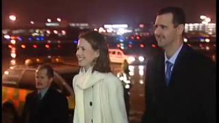 al-Assad and his wife Asma arrive in London - rushes