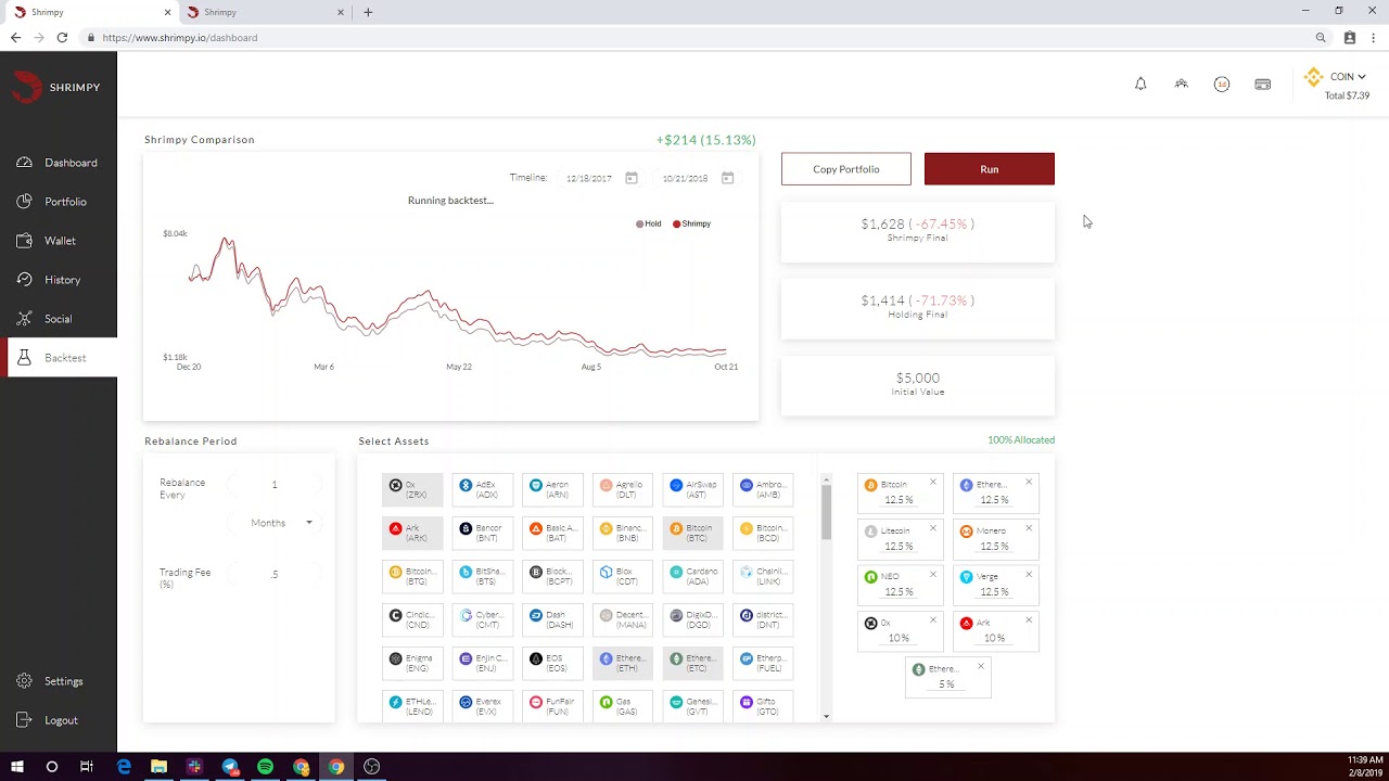 Shrimpy: Introduction to Premium Backtesting Tool - YouTube
