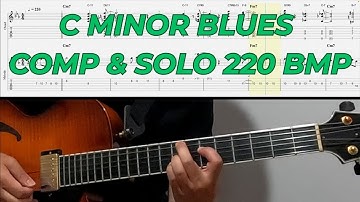 Jazz Guitar • C Minor Blues Comping + Solo at 220 BPM/Play-Along/Grant Green, Peter Bernstein