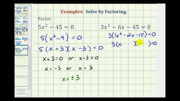 Ex:  Factor and Solve Quadratic Equation - Greatest Common Factor +