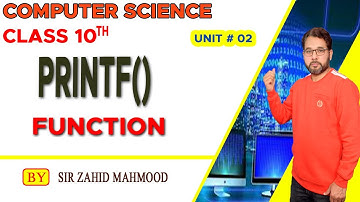 printf function in C (hindi/urdu) | 10th computer Sciences | ICS Part 2