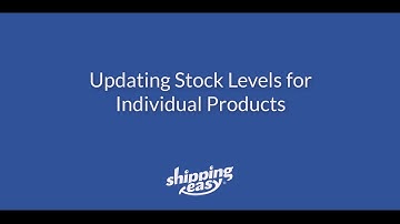 Updating Stock Levels for Individual Products - Inventory Management Setup