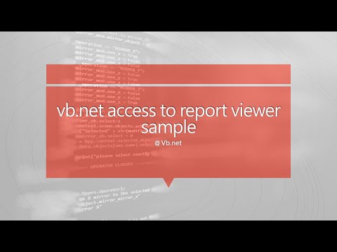 VB.net access database to report viewer sample