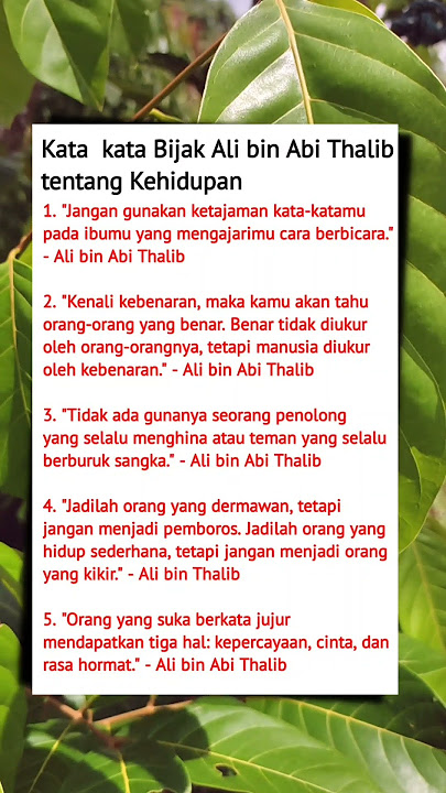 kata bijak Ali bin Abi Thalib tentang kehidupan #storyislami #alibinabithalib #storyislami