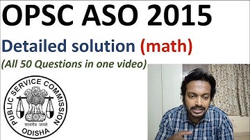 OPSC ASO 2015 Math paper complete solution | ASO previous year questions solution