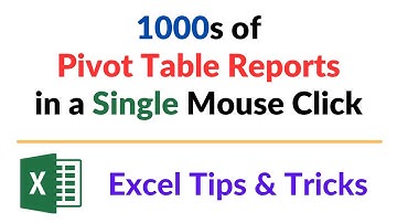 Multiple PivotTable Reports in a single click