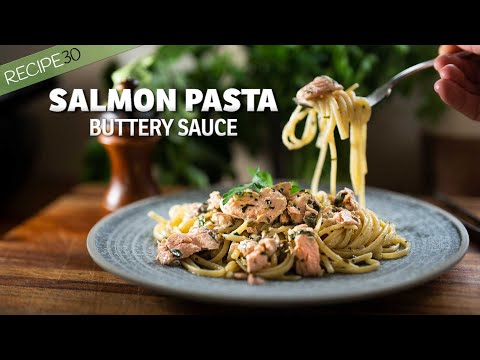 I Love This Easy 20 Minute Lemon Salmon Pasta,  A Delicious, Quick Meal!