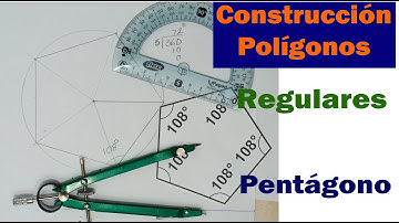 APRENDE a CONSTRUIR poligonos regulares/Utiliza el compas, transportador y regla/PENTÁGONO/Ejemplo 1