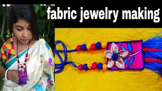 DIY handmade fabric necklace making