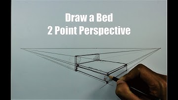 How To Draw a Bed in 2 Point Perspective for Beginners