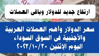 ارتفاع فى سعر الدولار فى السوق السوداء وأهم العملات العربية والأجنبية اليوم الإثنين ٣٠ أكتوبر ٢٠٢٣