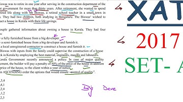 Xavier Aptitude Test ( XAT )  2017 SET A 5 SEC B DECISION MAKING ABILITY COMPLETE SOLUTION